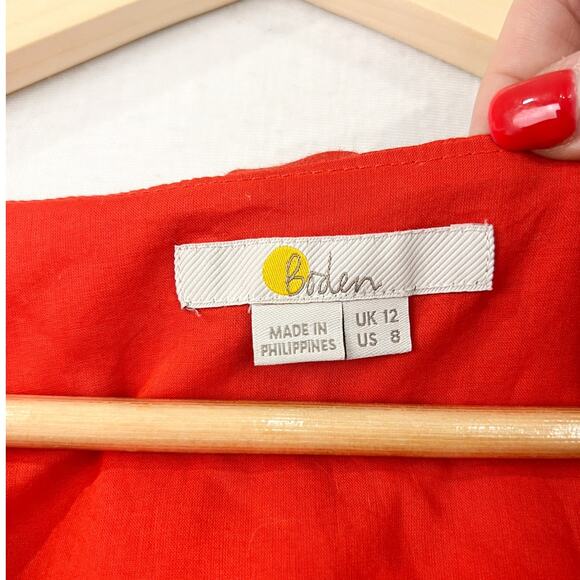 Boden Alicia Red Ruffle Sleeveless Blouse 8 Festive Valentines Sleeveless - Picture 5 of 6